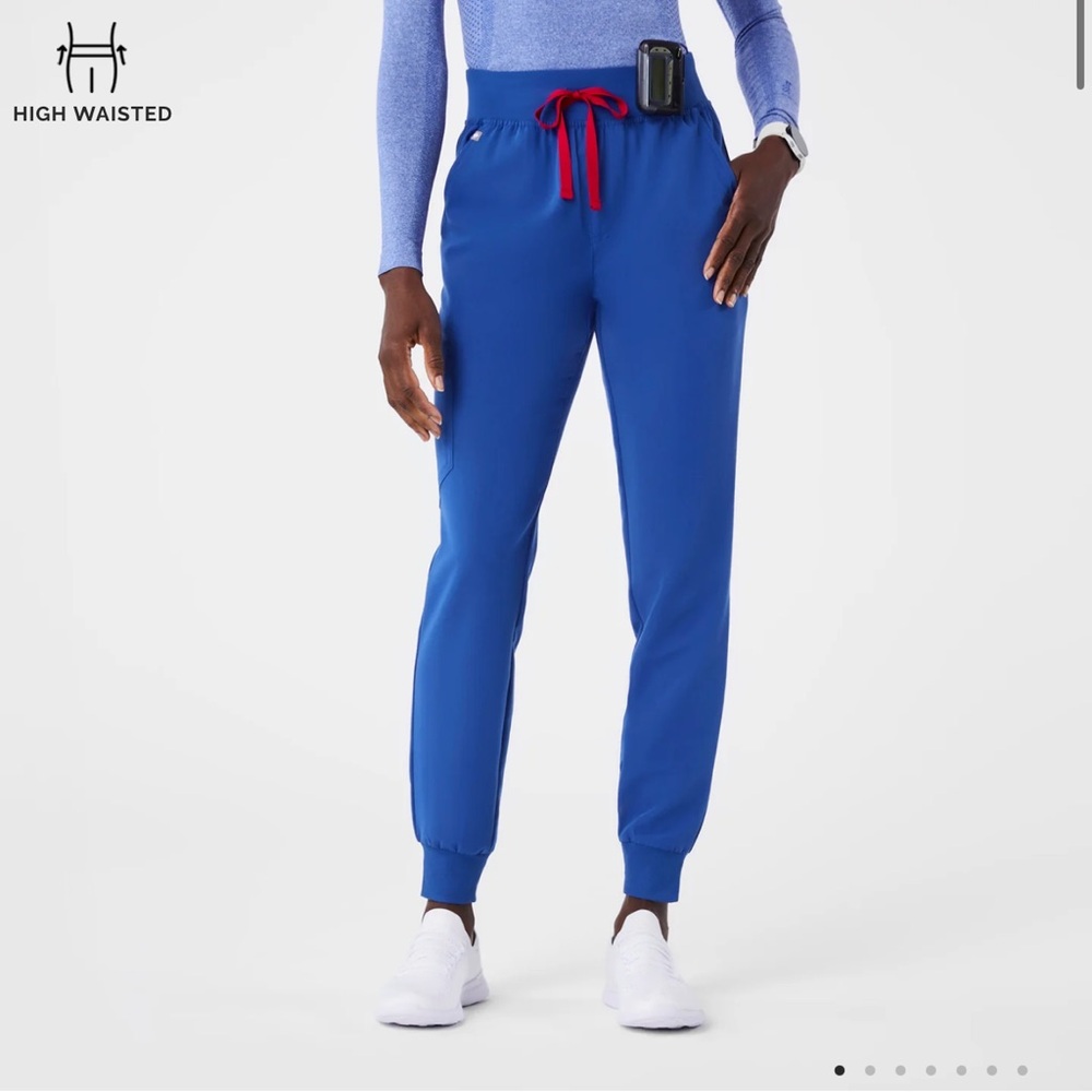 Figs High Waisted Zamora Jogger Scrub Pants - Winning Blue